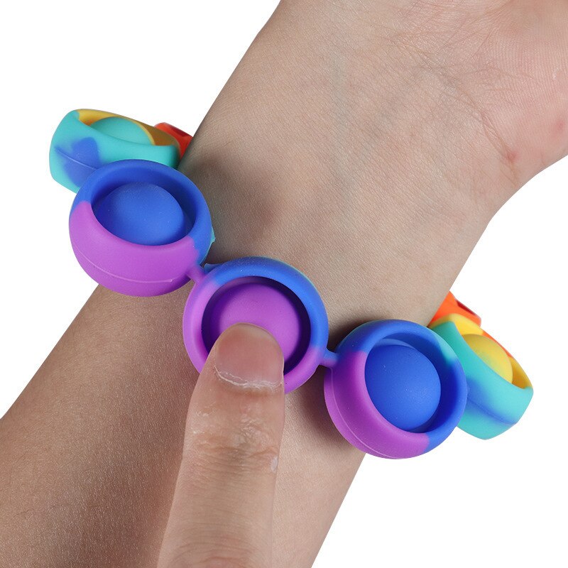 Decompressiearmband fidget toys siliconen sensorische armband push bubble eenvoudige kuiltjes polsband anti-stress ited