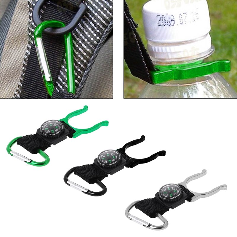 Sunsanly Water Bottle Hanging Buckle Drink Bottle Holder With Carabiner 3 Holes Design Compact Size Portable Silicone Water Bottle Buckle