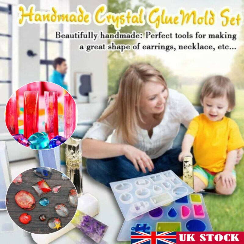 83-229pcs Handmade Crystal Glue Mold Set DIY Silicone Mould Jewelry Pendant