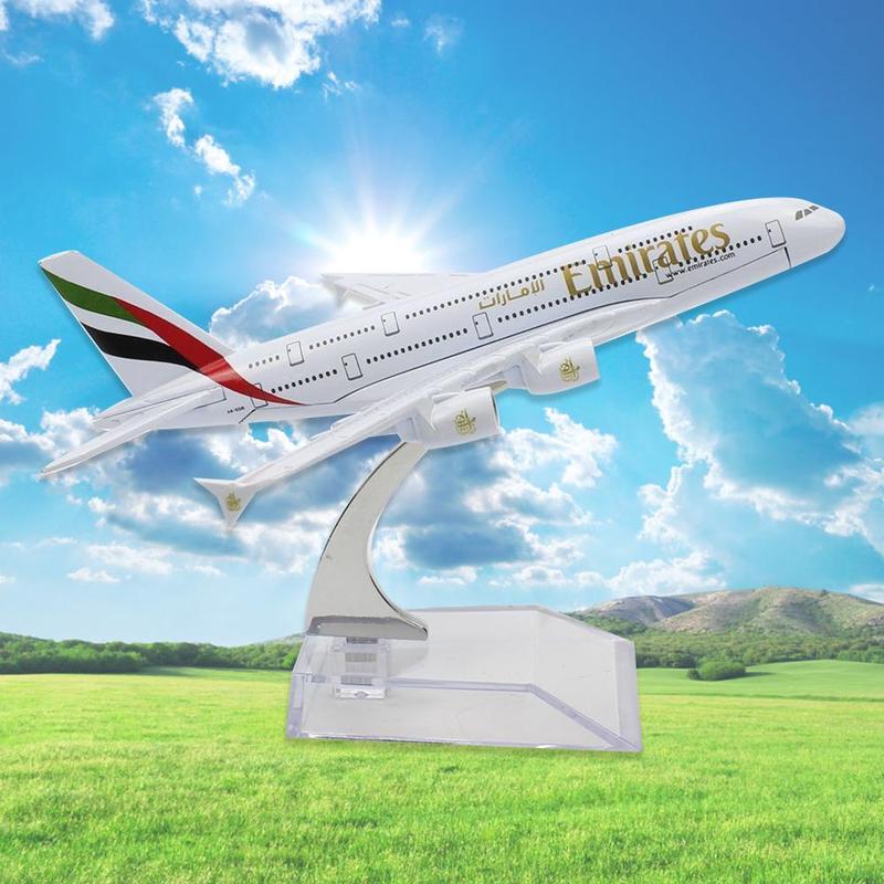 16Cm 1:400 A380 Emirates Airlines Vliegtuigen Model Metalen Model Simulatie Passagier Model Decor Vliegtuig Legering Verjaardag Air J6E2