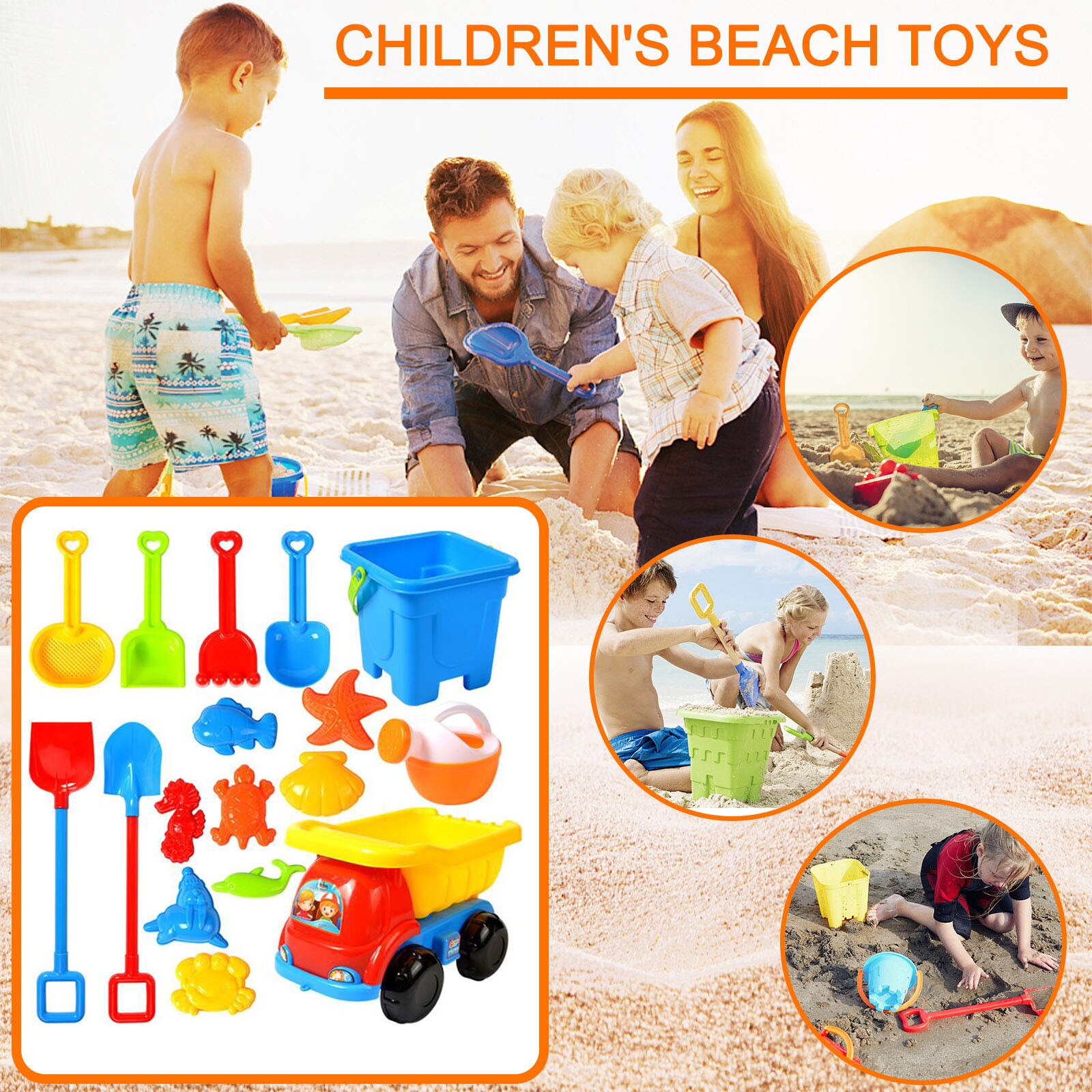 Beach Toy Sand Set Sand Play Sandpit Toy Summer Outdoor Toys Sandpit Toys Baby Learning Education Toys For Kids Fun Toys ##: M