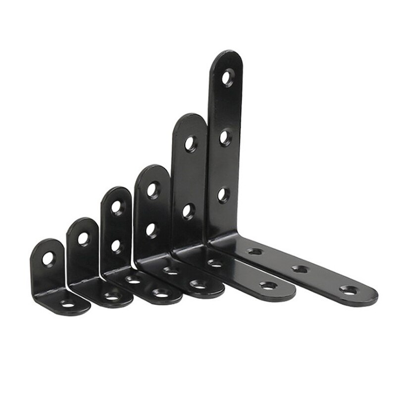Thickened Stainless Steel,laminate Support, L Shape Fixed Bracket Connector, 90 Degree Right Angle, Black Corner Code