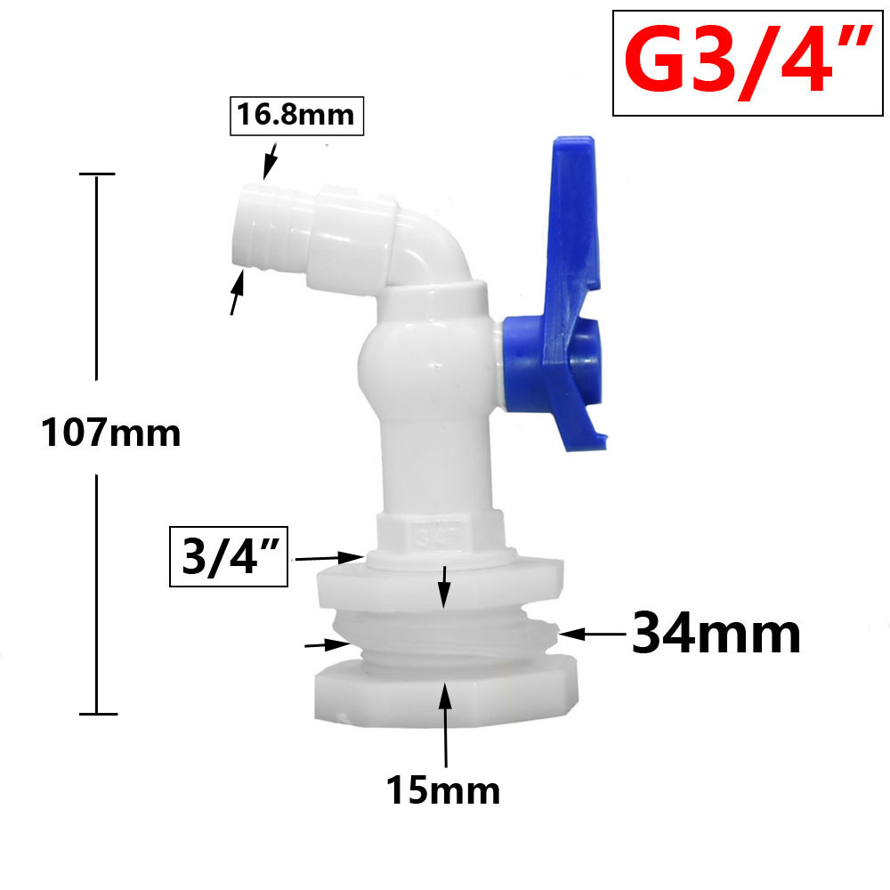 IBC Tank Tap Adapter Valve S60X6 Coarse Thread Garden Quick Connect Faucet 1/2 3/4" Male Tank Tap Accessory Fitting: Red