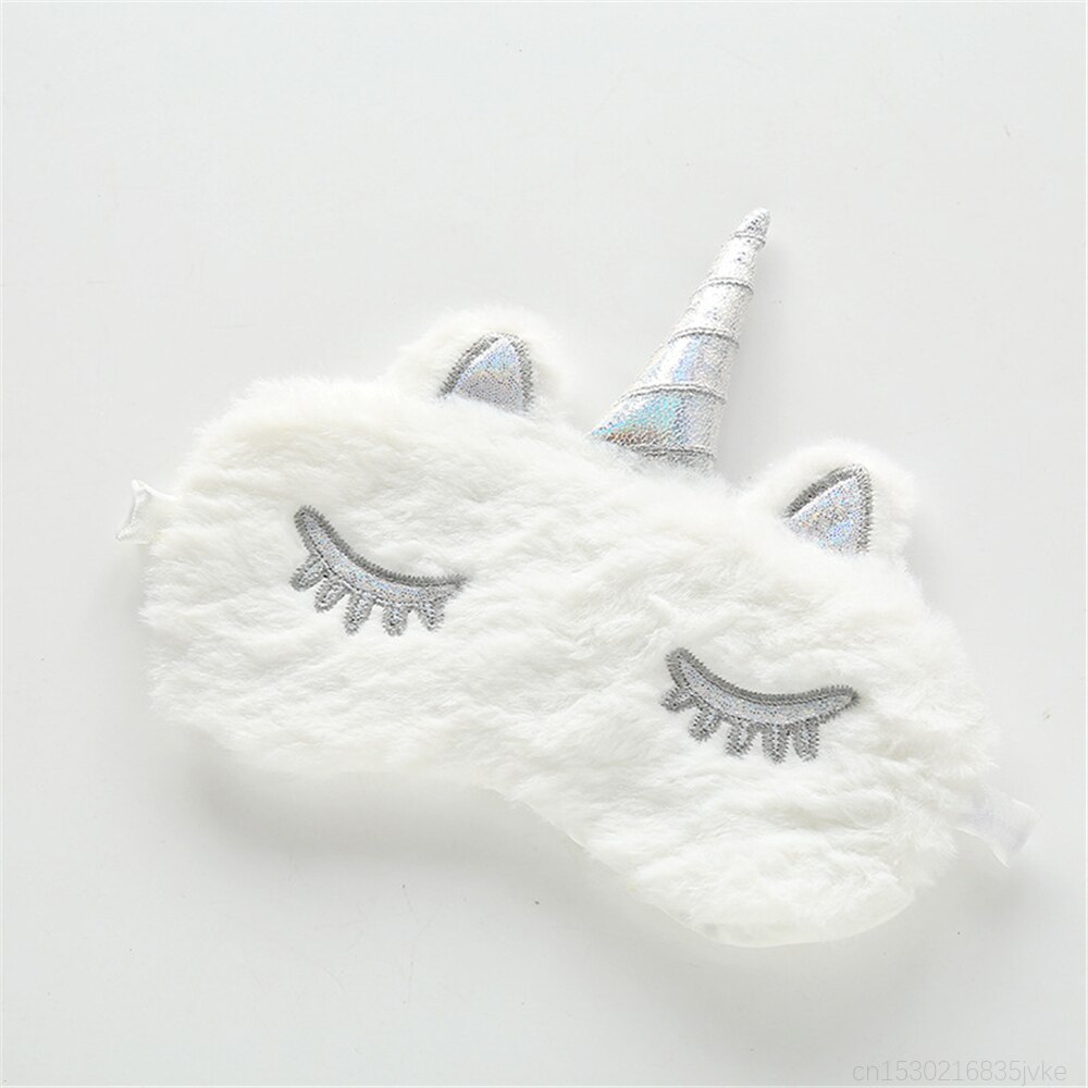 Leuke Mooie Zachte Pluche 3D Eenhoorn Slapen Oogmasker Glad Zijde Oog Schaduw Eye Relax Masker Oog Dekking Voor Reizen thuis Party Game: A