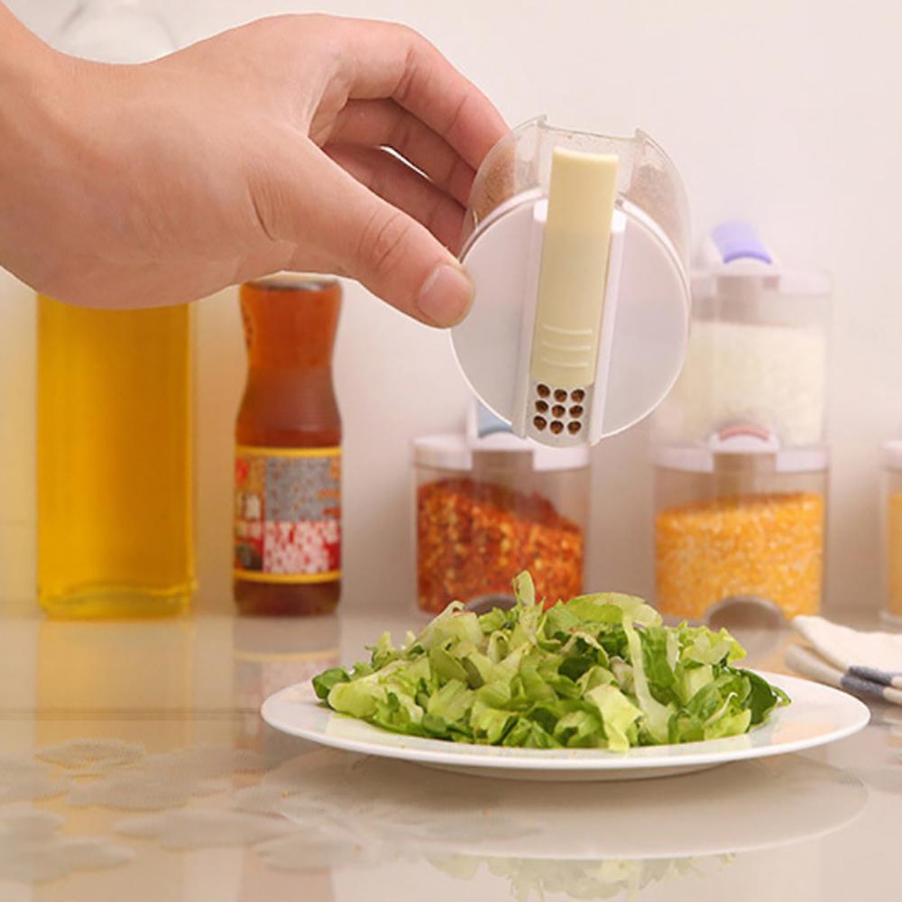5pcs/set Seasoning Spice Plastic Bottles Jars Boxes Kitchen Storage Organizer Condiment Lid Can Cover Organization Accessories
