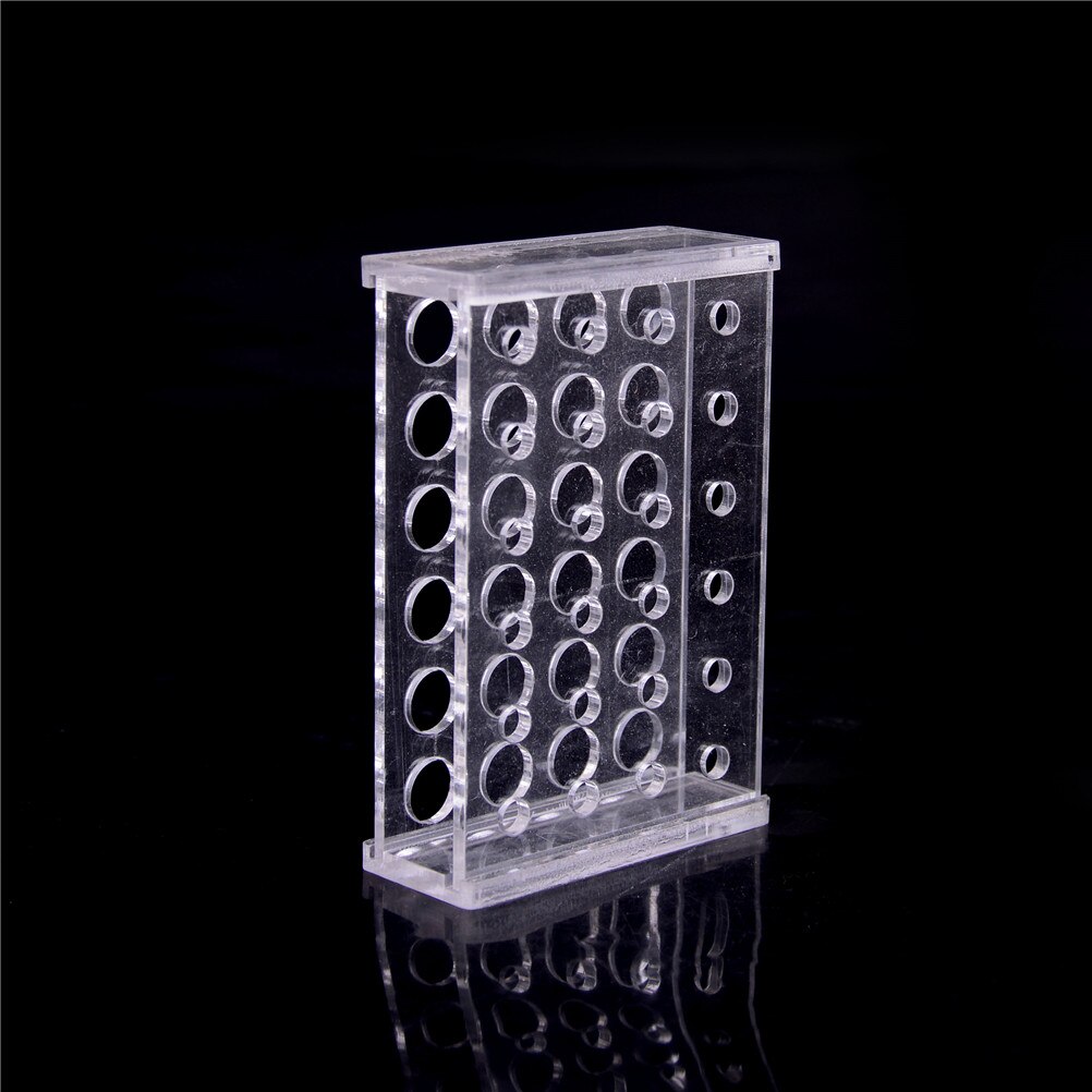 Holder til testrørstativ 11mm dia skolelevering laboratorieudstyr plast 24 huller 1.5ml klart centrifugalt reagensglas