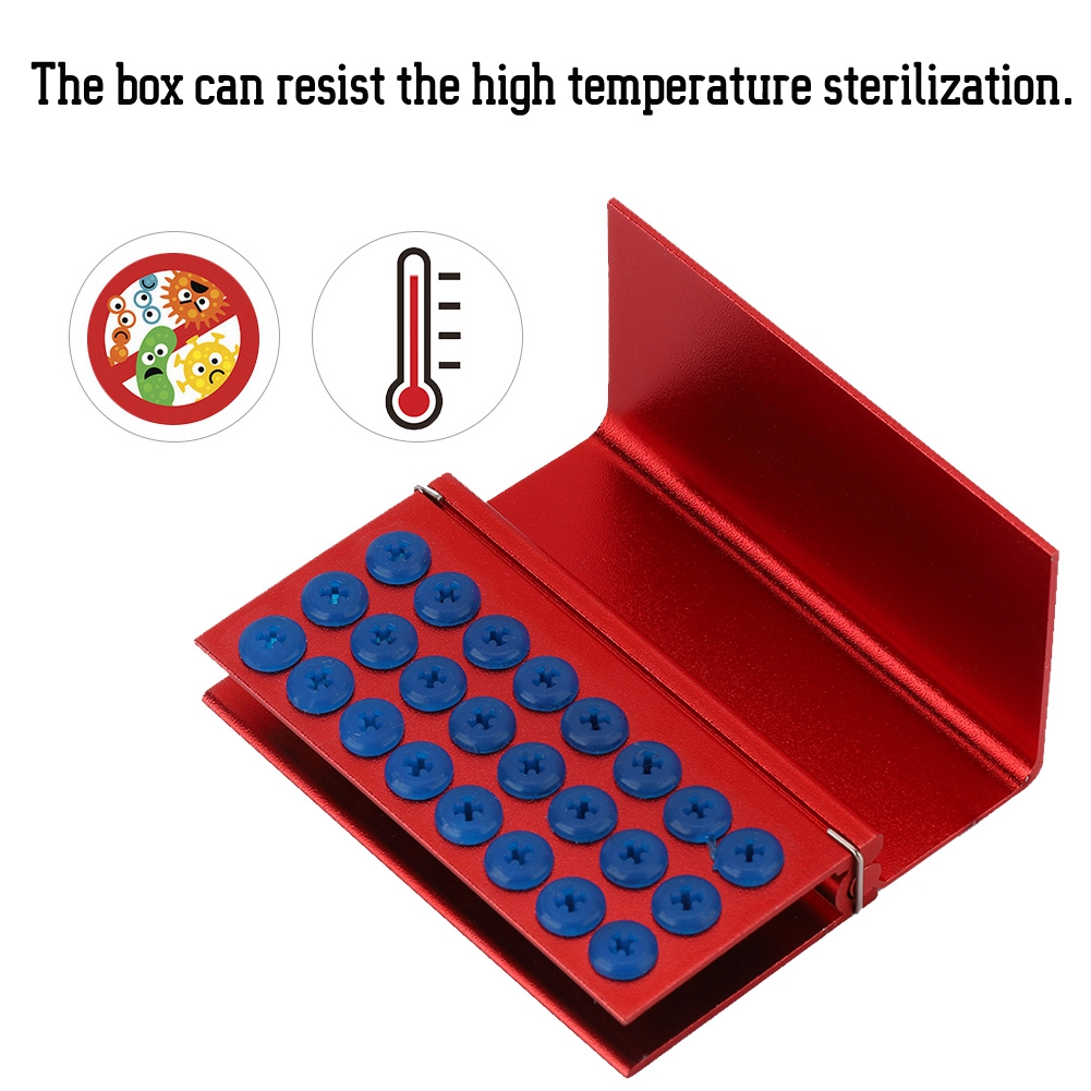 24 Holes Aluminium Alloy Disinfection Box Dental Burs Autoclavable Sterilization Box Endo Files Holder Dentist Tool