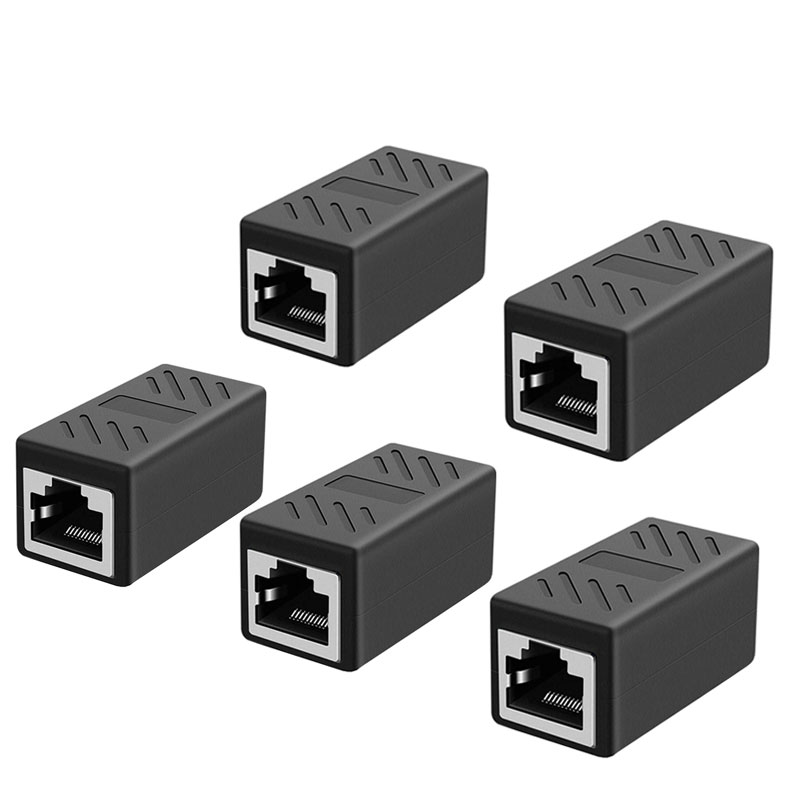 RJ45 Splitter 1 to 2 Ethernet Adapter Internet Network Cable Extender RJ45 Connector Coupler for PC TV Box Router: Dark Grey