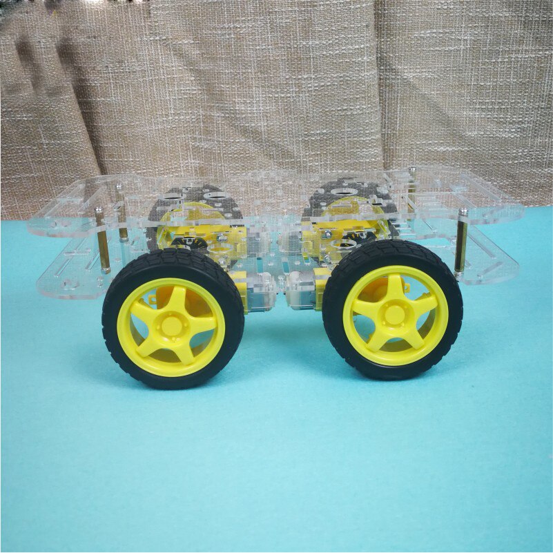 Double-Layer Intelligent Smart Car Chassis Kit Speed Tracking 4wd Tracking Four-Wheel Drive Motor Car Chassis
