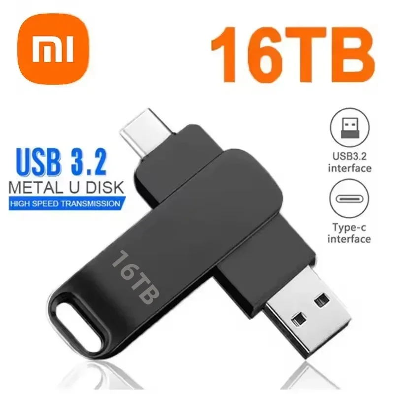 XIAOMI 16TB Flash Drives USB 3.2 High Speed USB Transfer Metal Pendrive Memory Card Pendrive Flash Disk Memoria Waterproof Stick: green