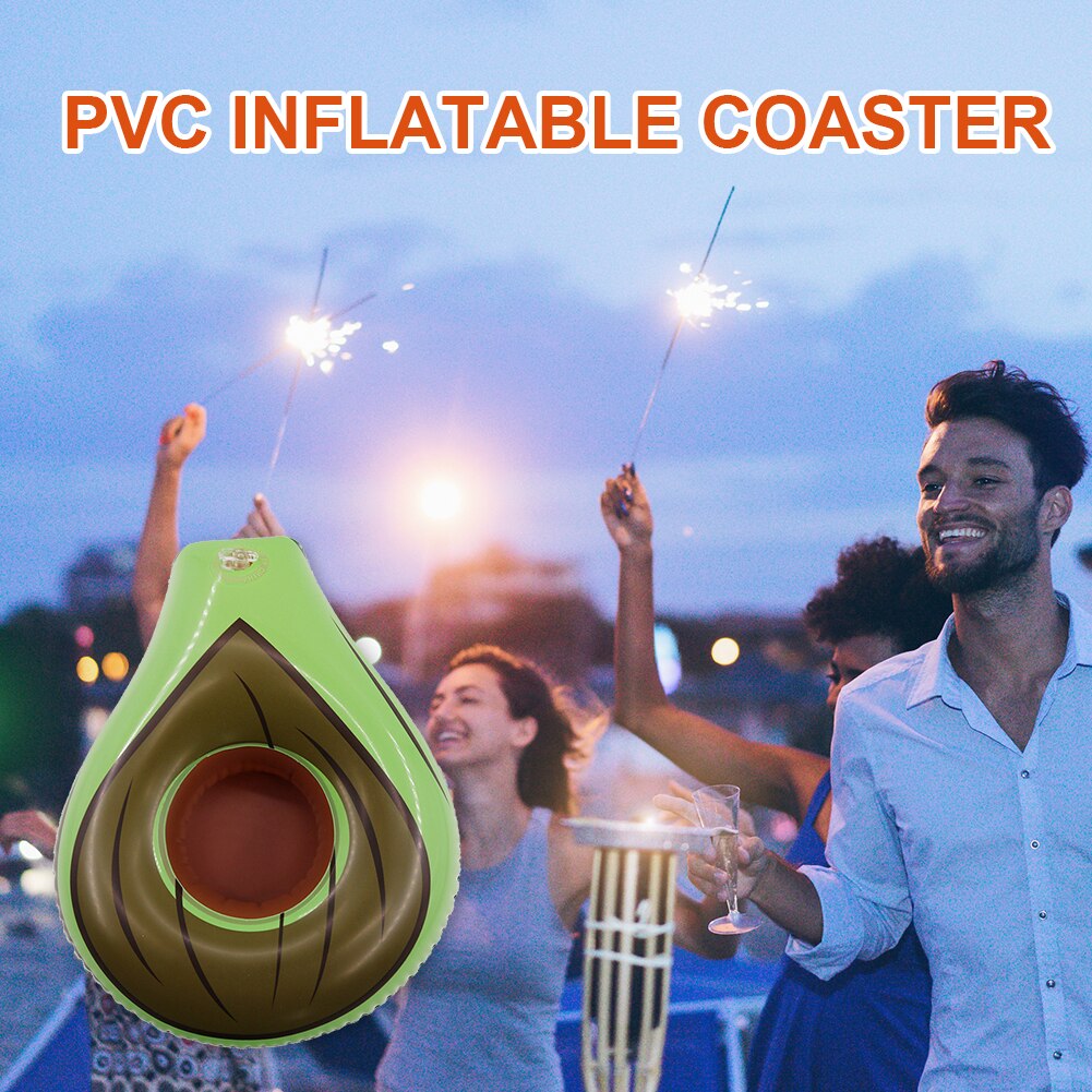 Soporte para taza inflable de aguacate, flotador de agua, juguete para piscina, decoración de , posavasos para bebidas de Bar
