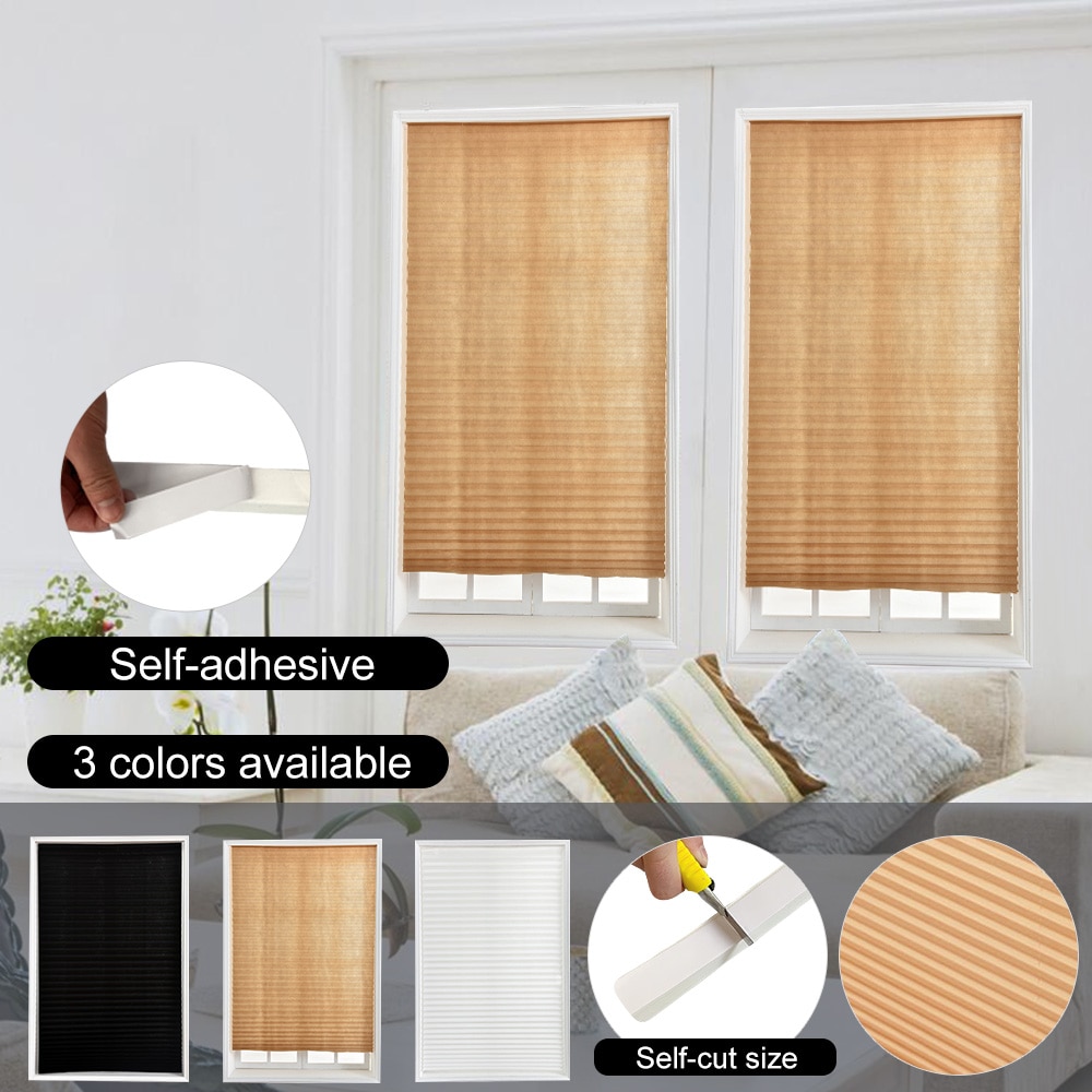 1PC Cheap Adhesive Window Pleated Zebra Blinds And Shades Blind Roller Blackout Curtain For Bedroom Living Room Balcony