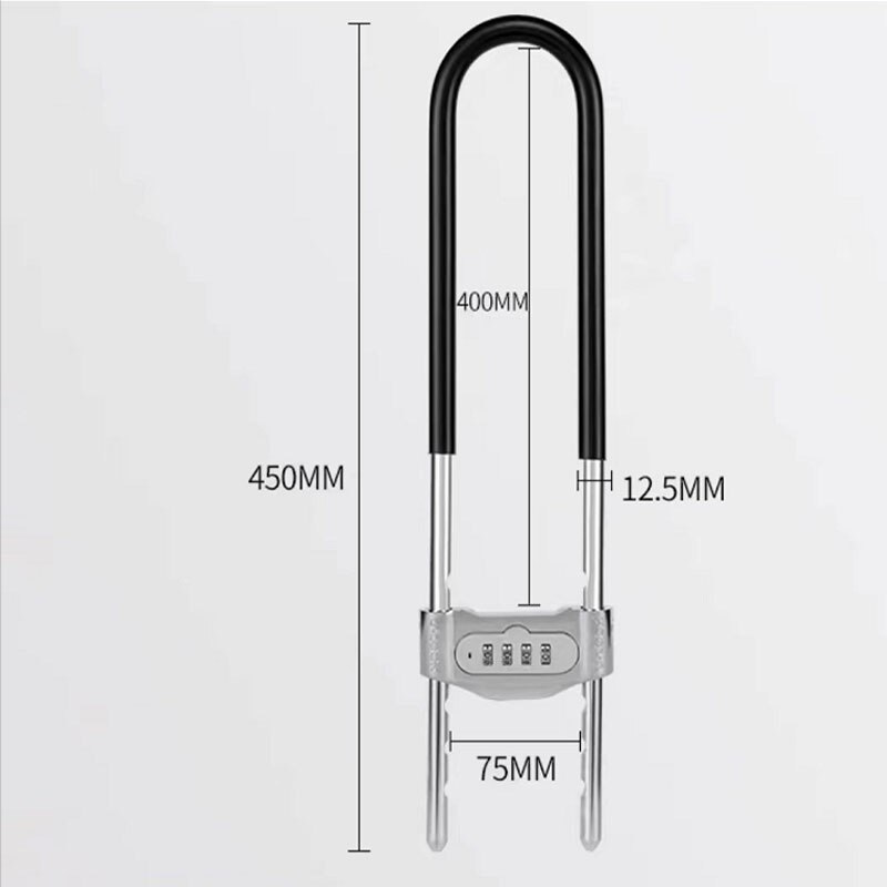 Password Fingerprint Glass Door Lock Push-pull Double Door U-lock Anti-shear Anti-theft Lock U-shaped Extension Lock Office: B Zinc alloy