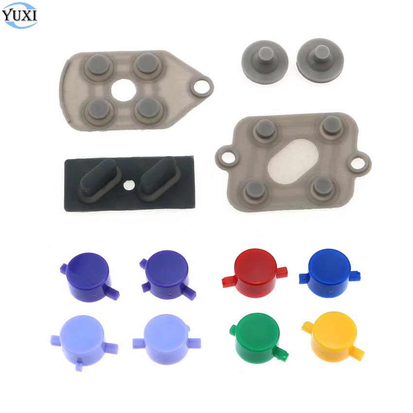 YuXi Voor Nintend SNES Vervanging Geleiding Geleidende Rubber Button Contact EEN B D-Pad + Plastic Knoppen EEN B X Y Voor SFC