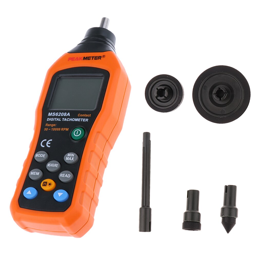 MS6208A Digital Contact Tachometer Wind Speed RPM Meter Air Flow Anemometer