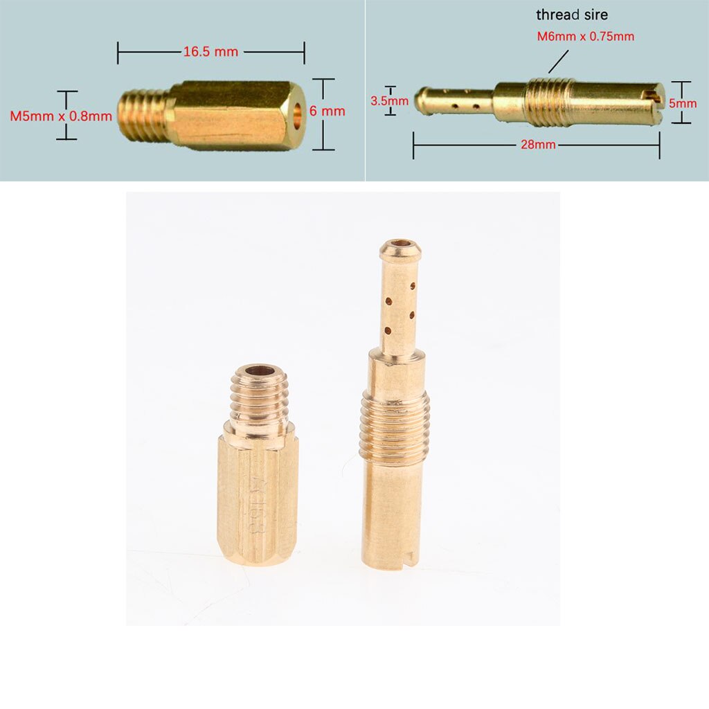 20 Pcs Solid Carburetor Main/Slow Pilot Jet Needle Set For PWK PE Keihin OKO CVK Carb Copper