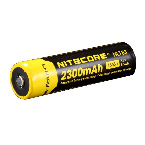100% Original NITECORE NL183/NL1823 18650 2300mAh 3.7V Li-ion Protected Rechargeable Battery Button Top For Flashlights 1pc