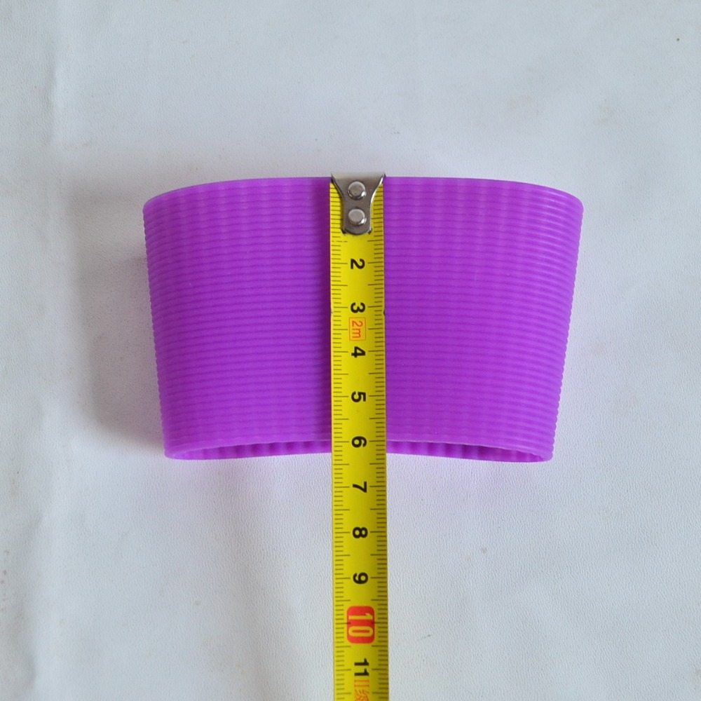 5 stks/partij 6 cm hoogte verticale rib siliconen mouwen voor mok, partij cup mouwen band, recyclebaar isolatie cup cover plumyl