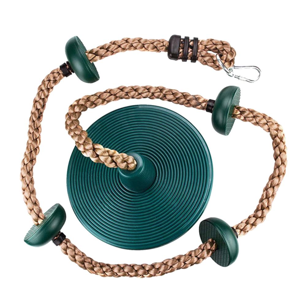 Kinderen Klimmen Disc Schommel Touw Outdoor DIY Fysieke Training Klimmen Touw Accessoires Met Aansluiten Riem Karabijnhaak: green