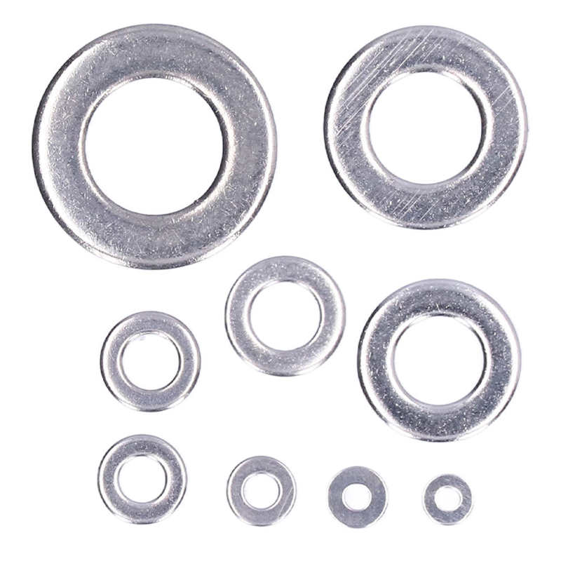 Surtido de arandelas planas de acero inoxidable, Kit de arandelas de repuesto DIN125, M2, M2.5, M3, M4, A2-70, M5, M8, M10, M12, 150 M6