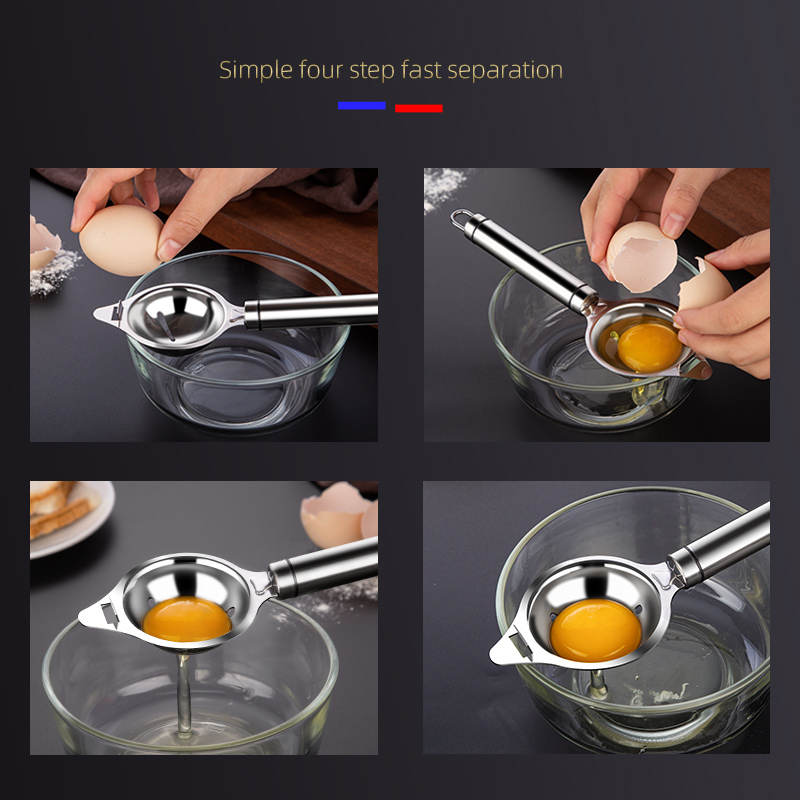 GIANXI Egg White Separator Stainless Steel Yolk Filter Separating Eggs Baking Funnel Spoon Divider Kitchen Accessories