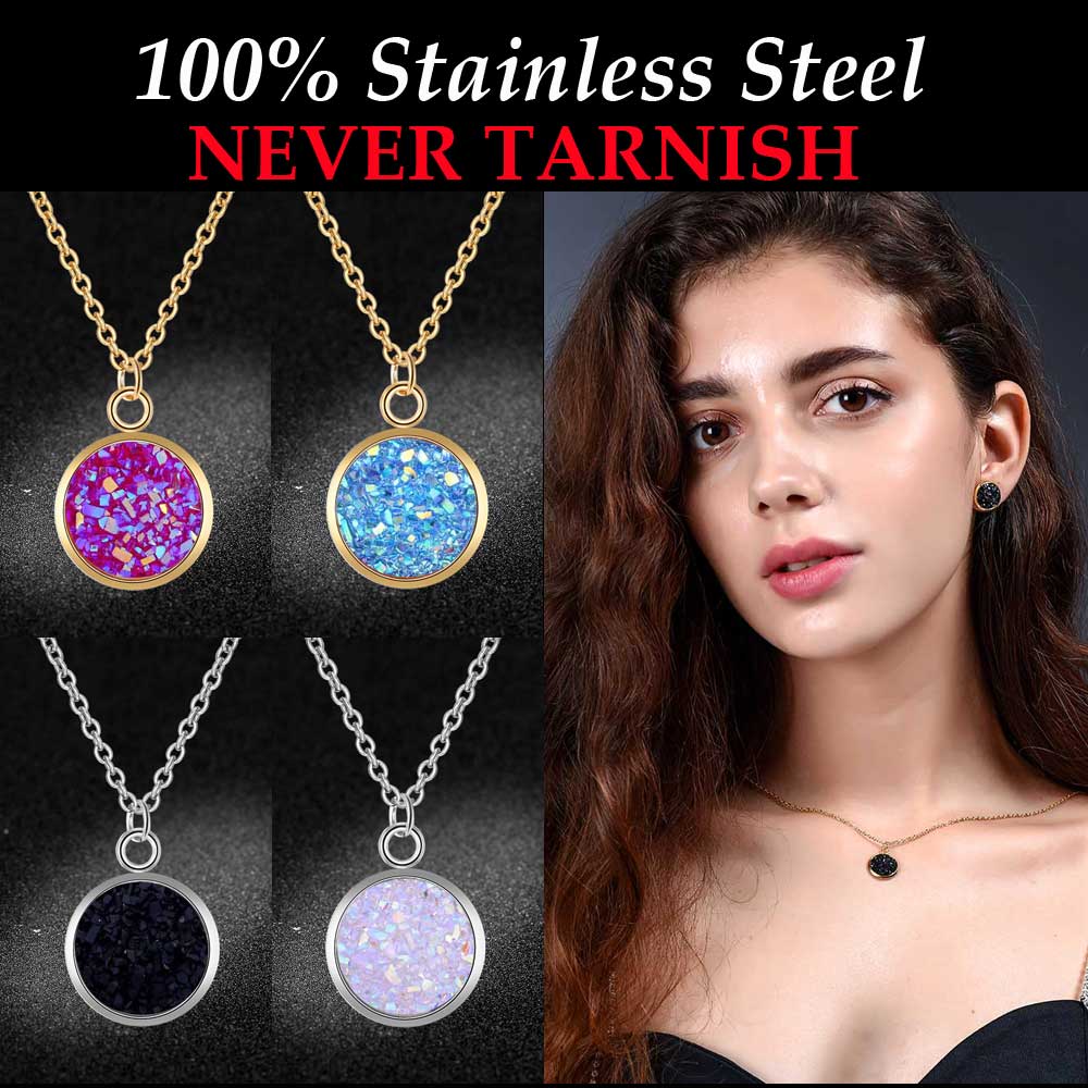 AAAAA 100% Roestvrij Staal Shining Resin Charm Ketting voor Vrouwen Nooit Aantasten Sieraden Ketting