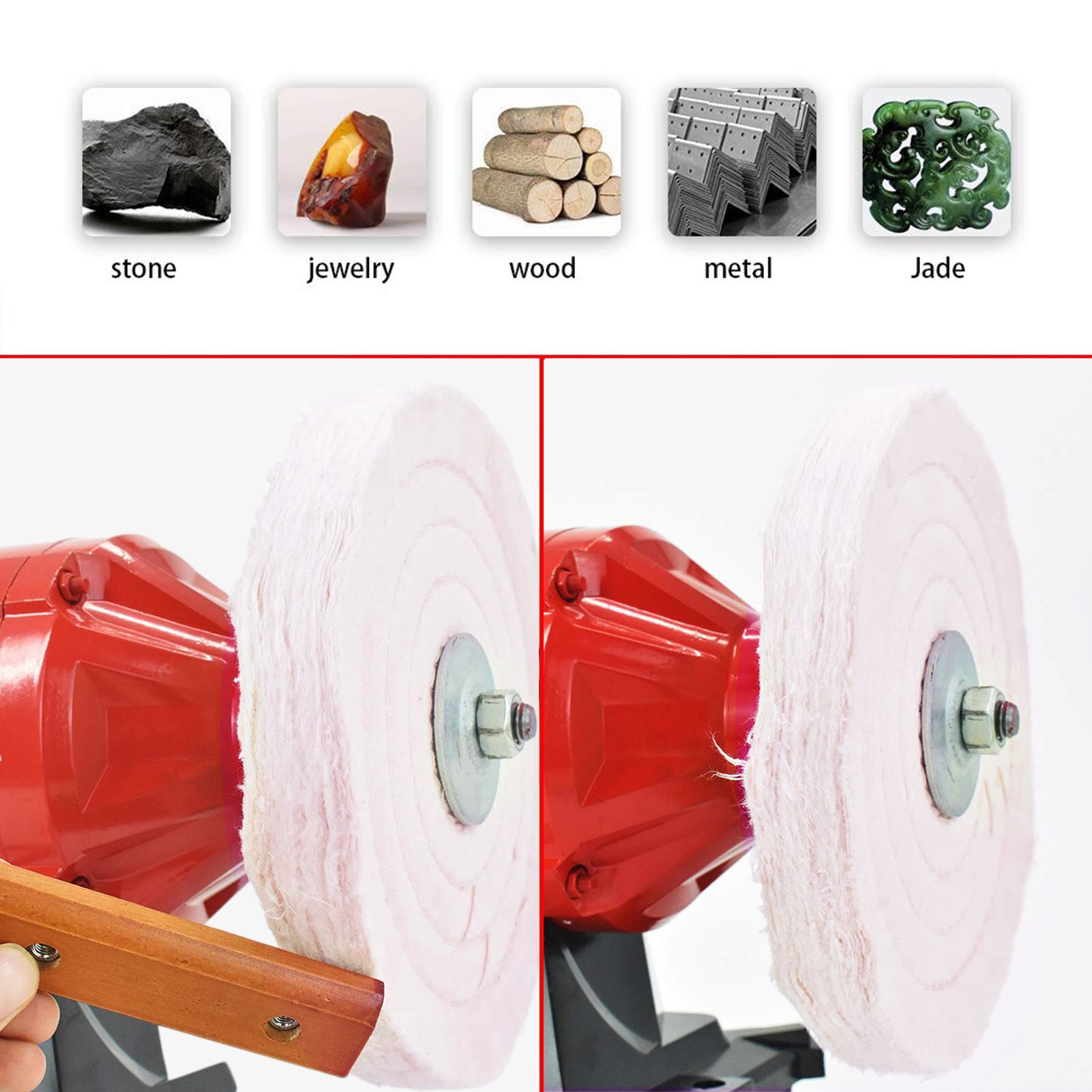 8-inch Polishing Wheel 70-layer Flannel Wheel Mirror Polished Buffing Wheel For Stainless Steel Wood Metals Polishing Accessory