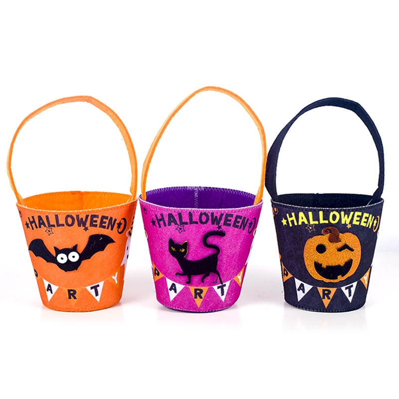 Halloween joulukoristelu kangas taide huopa lasten karkkipussit temppu tai herkku karkki käsikori