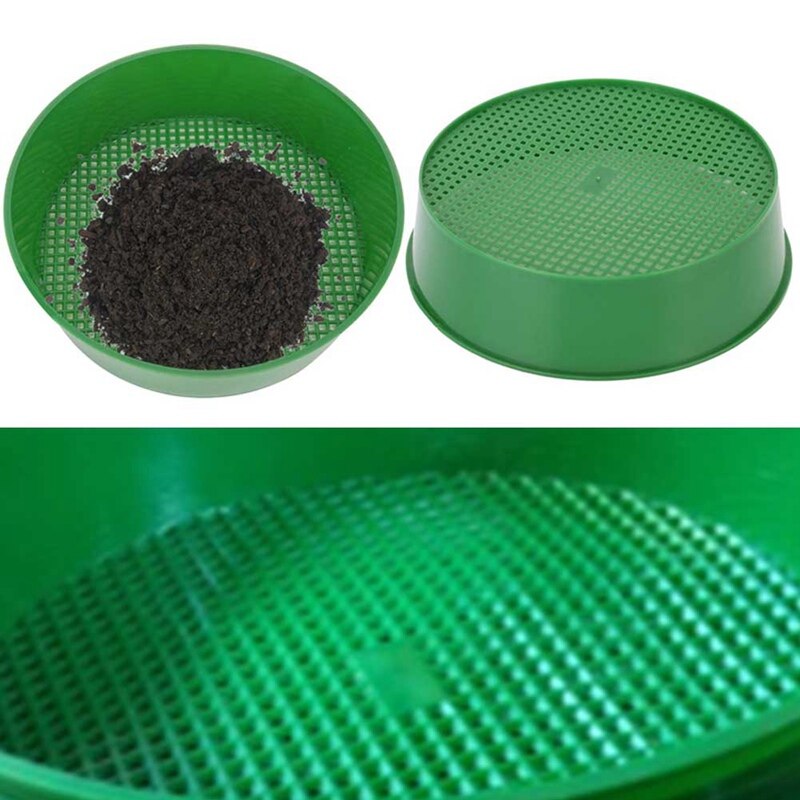 Green Plastic Garden Soil Sieve for Compost Soil Stone Mesh Gardening Tool Soil sieve Flower Nursery Plant Prop Knit Sieve