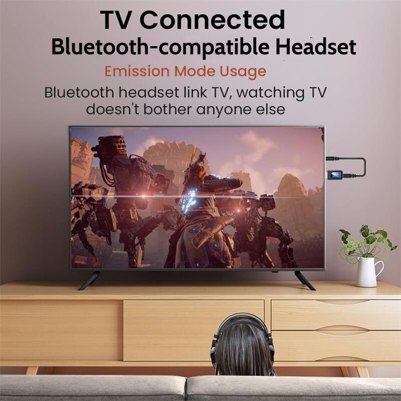 Bluetooth-compatible USB 5.0 Adapter Receiver Transmitter With 3.5mm Audio Cable For PC Car Computer Laptop Printer Data Dongle