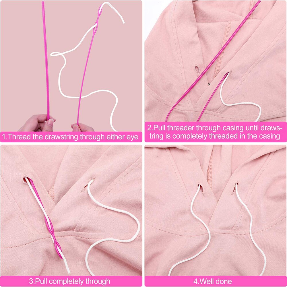 4 sztuk 58CM plastikowe sznurek nawlekacz przewodniki dla dresowe bluzy DIY rękodzieło gumką liny nosić nawlekacz akcesoria robić szycia
