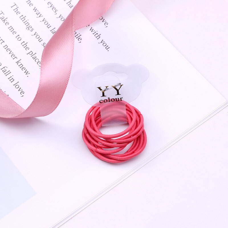 Lot d'élastiques en Nylon pour filles, couleurs acidulées, 3CM, lot de 30 pièces, bandes de caoutchouc pour enfants, porte-queue de cheval, accessoires pour cheveux: Rouge