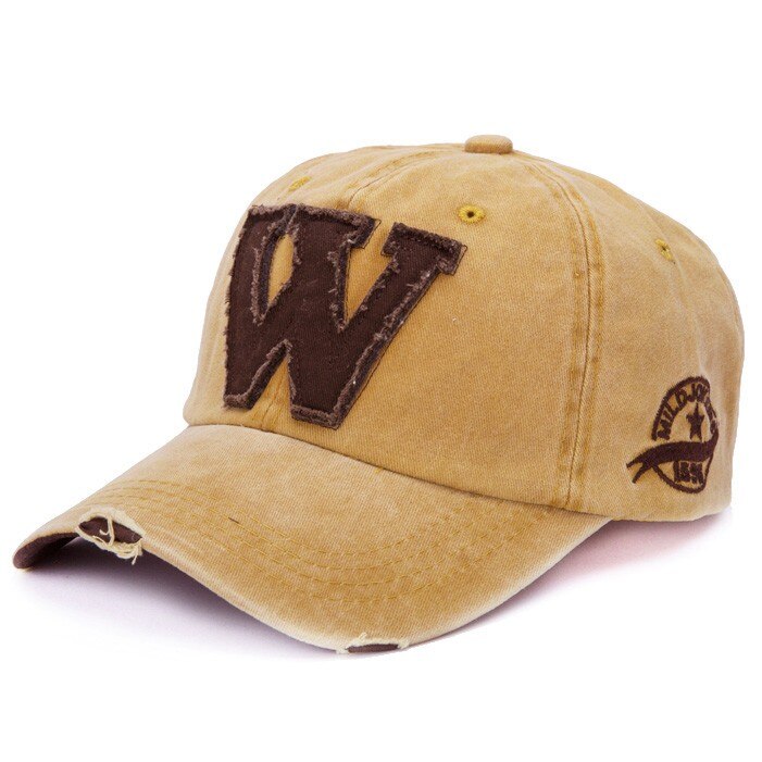 coton lettre W casquette de Baseball rétro sports de plein air casquettes femmes os gorras courbé ajusté lavé vintage papa chapeaux pour hommes: Camouflage