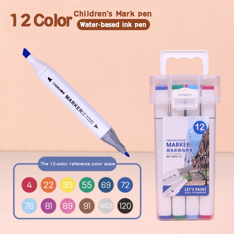 Ensemble de couleurs 12/24/36/48/60, Double tête, , ne essuyent pas, stylo de marquage, peinture artistique, outils professionnels: Rouge