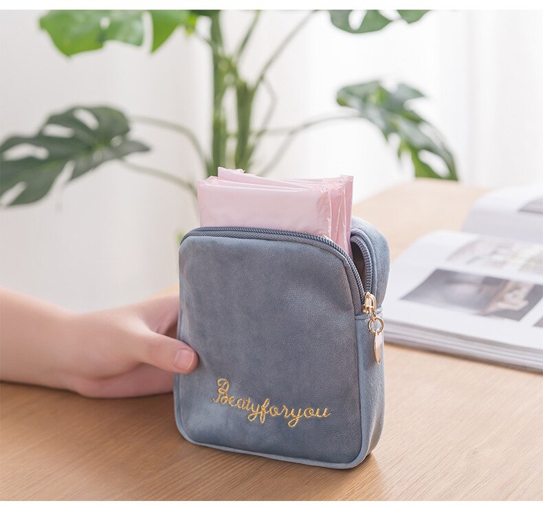 Meisjes Luier Maandverband Opbergtas Fluwelen Maandverband Tassen Sieraden Organizer Oortelefoon Pouch Cosmetische Geval