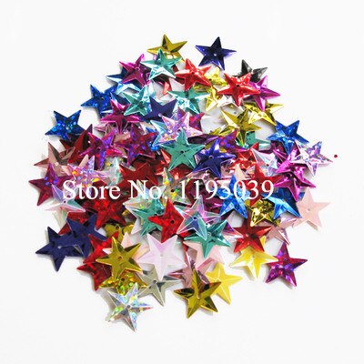 50 G/partij 15Mm Star Pailletten Cup Losse Pailetten Bruiloft Ambachten Kids Diy Accessoires Met 1 Midden Gat Mix Kleuren