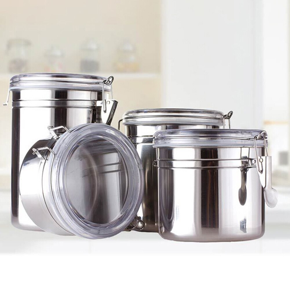 4/5 tommers metallforseglet boks melkepulver kaffebønne te tankbeholder med deksel i rustfritt stål kaffebønnebeholder telagring