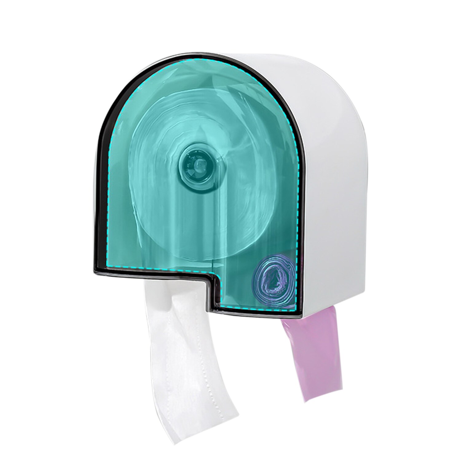 Papieren Handdoek Dispenser Wandmontage Papier Houder Dispenser Waterdichte Badkamer Toiletpapier Dispenser Vuilniszakken Dispenser: Default Title