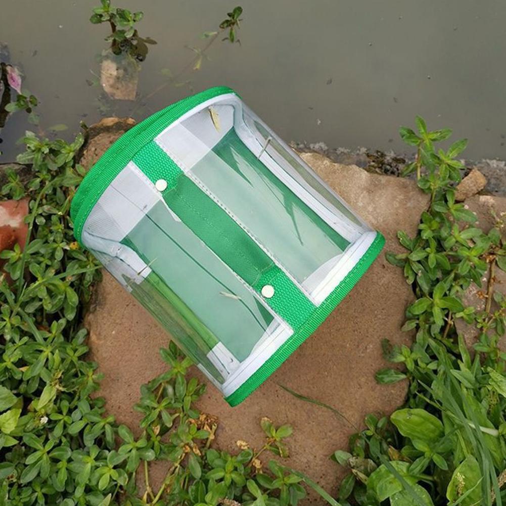 Transparent Wear-resistant Pvc Portable Folding Insect Cage Cage Cage Insect Breeding Animal Cage Small Y9e5
