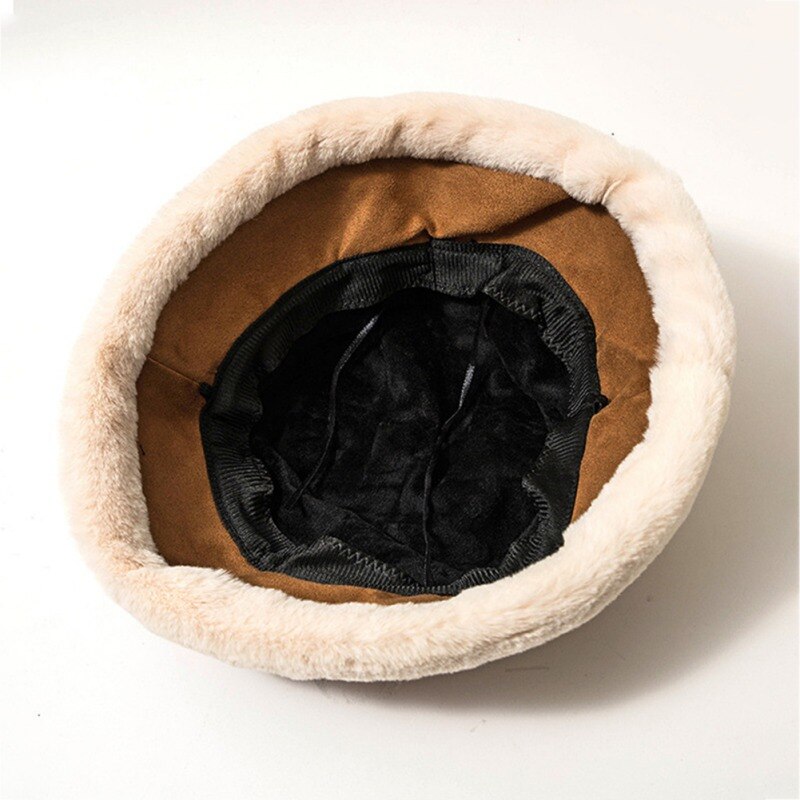 Autumn Winter Corduroy Hat Flat Top Ladies Hat Women Thick Warm Fisherman Caps