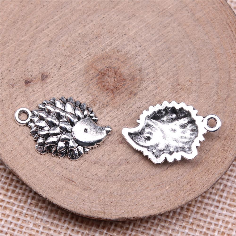 WYSIWYG 10 pz 22x1 4mm Charms Hedgehog Charms per creazione di gioielli risultati di gioielli fai da te ciondolo in lega di colore argento antico