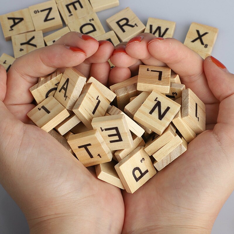 100 Pcs Hout Letters Tegels Perfect Voor Ambachten Brief Tegels Spelling Voor Vroege Onderwijs FOU99