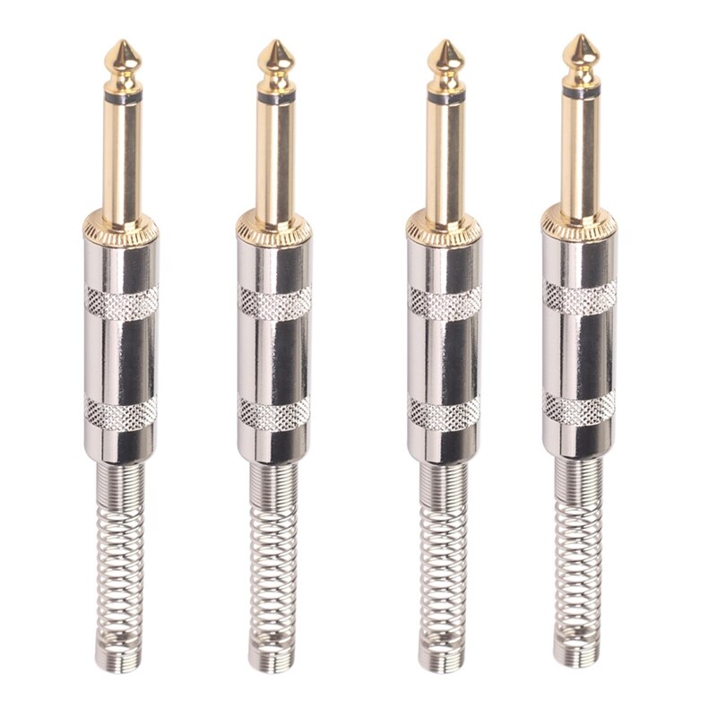 6.35mm Guitar Cable Audio Cable Diy Welding Plug for Welding Various Electric Guitar Cables, Microphone Cables