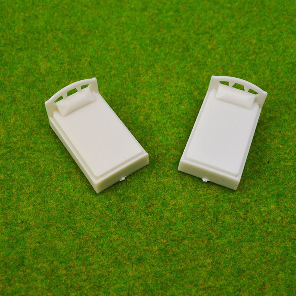 20Pcs 1:50 Scale Architectural Model Making Scale Model Bed Miniature Plastic Mini Single-Bed Model