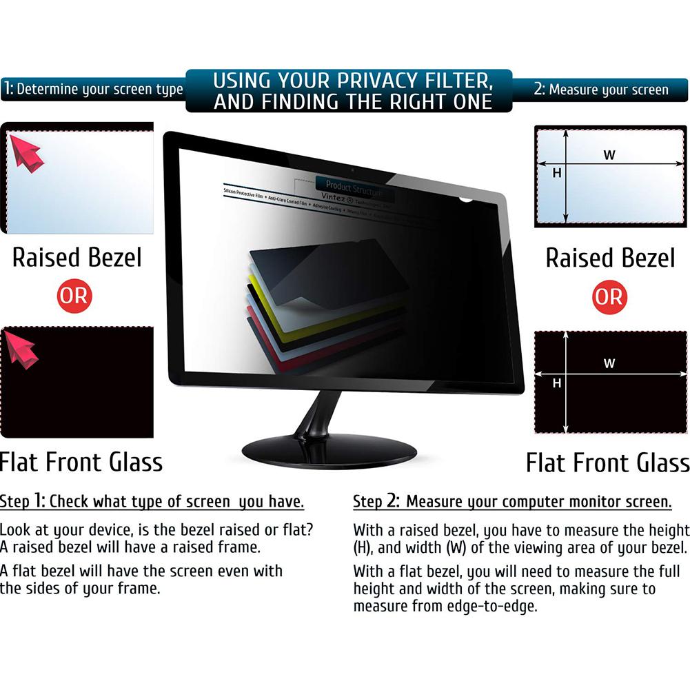 のぞき保護フィルムプライバシーフィルター 17-20 インチのコンピュータモニタデスクトップコンピュータ l スクリーンセキュリティメッセージノートサイズ