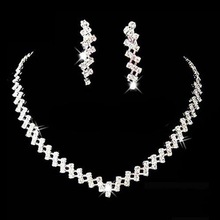 Vrouwen Ketting Oorbellen Set Bridal Wedding Prom Sieraden Glanzende Strass Elegante Rvs Dubai Sieraden Sets Voor Vrouwen