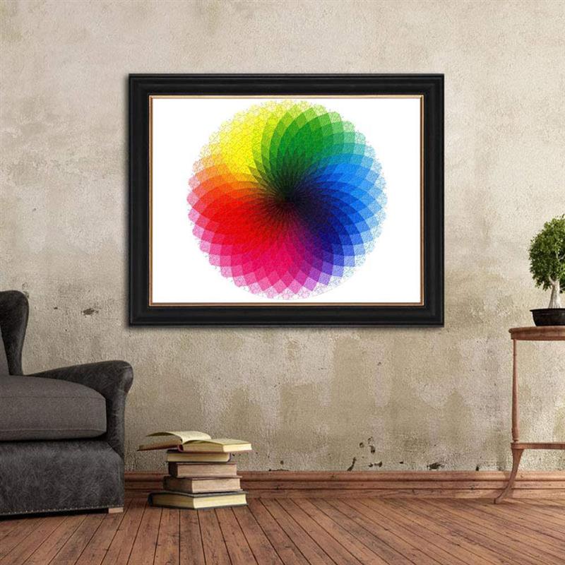 1000pcs Gradient Rainbow Color Puzzles RGB Color Change Rainbow Jigsaw Puzzle Wooden Round Jigsaw Puzzle Difficult and Challenge