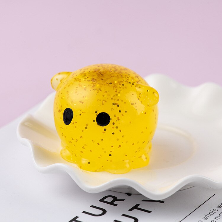 Boule de poudre anti-Stress pour enfants, grand jouet à paillettes spongieux Mochi Squishy Fidget sensoriel, Kawaii: Octopus