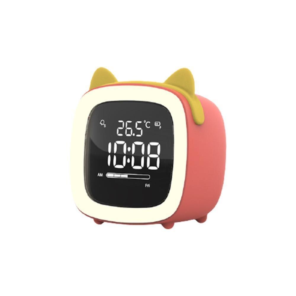 Kids Alarm Clock Cute-TV Night Light Alarm Clock For Children Battery Bedroom Rechargeable Clock Operated F5Q1: F