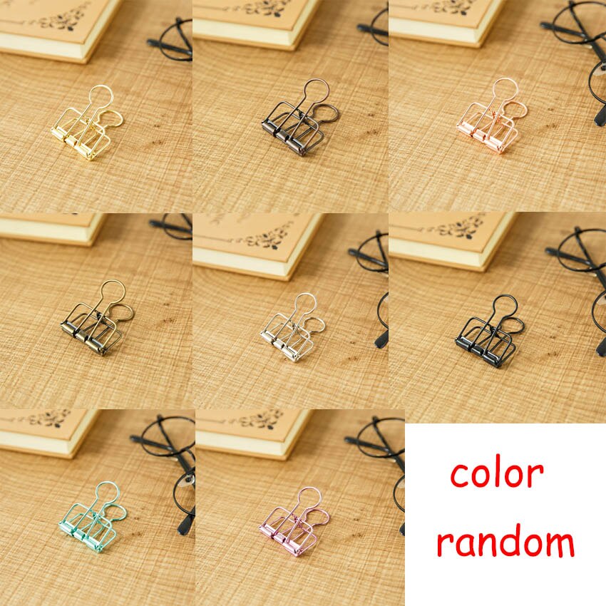 3 Types Paper Clips Hollow Binder Clips Stainless Steel Document Files Holder Notes Letter Notebook Clips DIY Bookmarks Supplies: Yellow